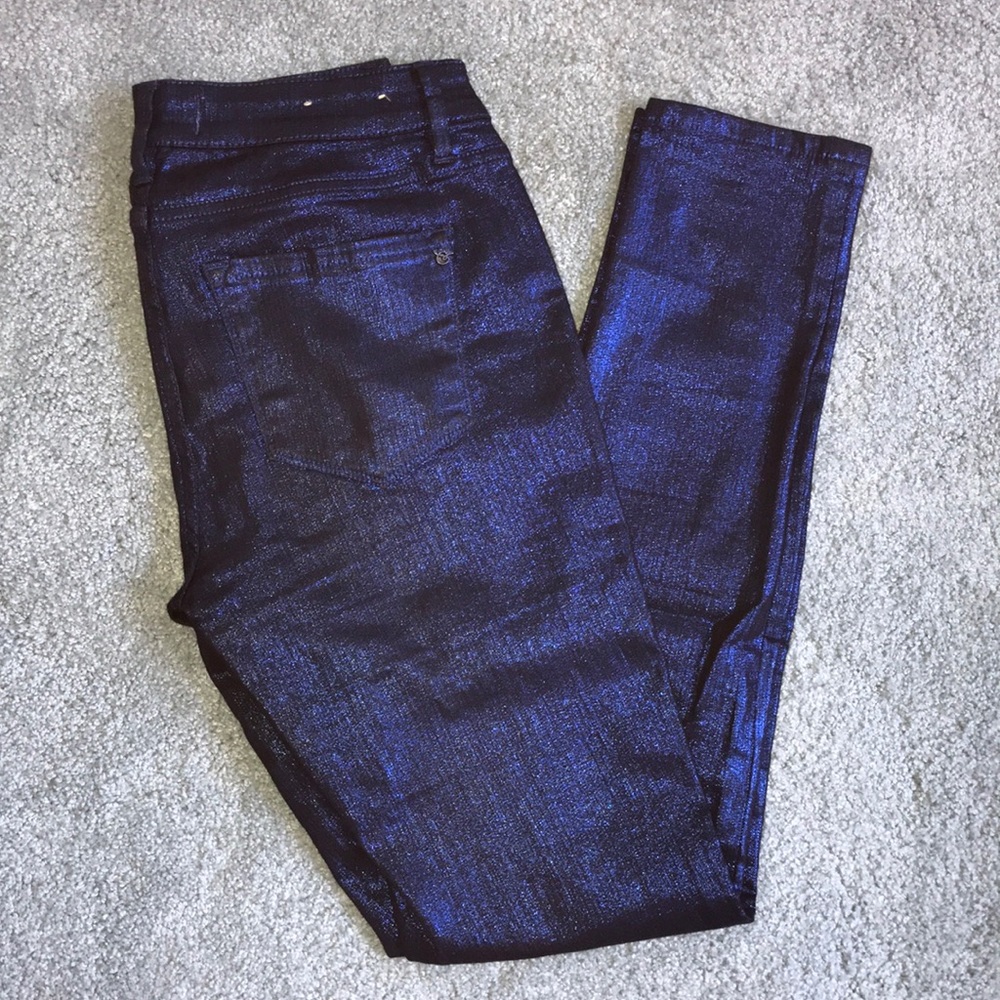 RACHEL Rachel Roy Metallic Blue DESIGNER JEANS